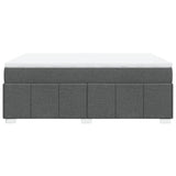 Box Spring Bed with Mattress Dark Grey Queen Size Fabric
