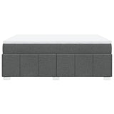 Box Spring Bed with Mattress Dark Grey Queen Size Fabric - Low Angle