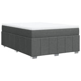 Box Spring Bed with Mattress Dark Grey Queen Size Fabric - Extra Image