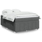 Box Spring Bed with Mattress Dark Grey Queen Fabric