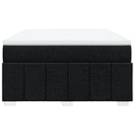 Box Spring Bed with Mattress Black Queen Fabric