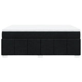Box Spring Bed with Mattress Black Queen Size Fabric