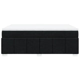 Box Spring Bed with Mattress Black Queen Size Fabric - Low Angle