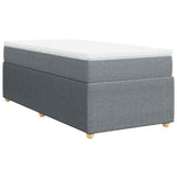 Box Spring Bed with Mattress Dark Grey King Single Fabric - Front View