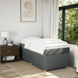 Box Spring Bed with Mattress Dark Grey King Single Fabric - Side View