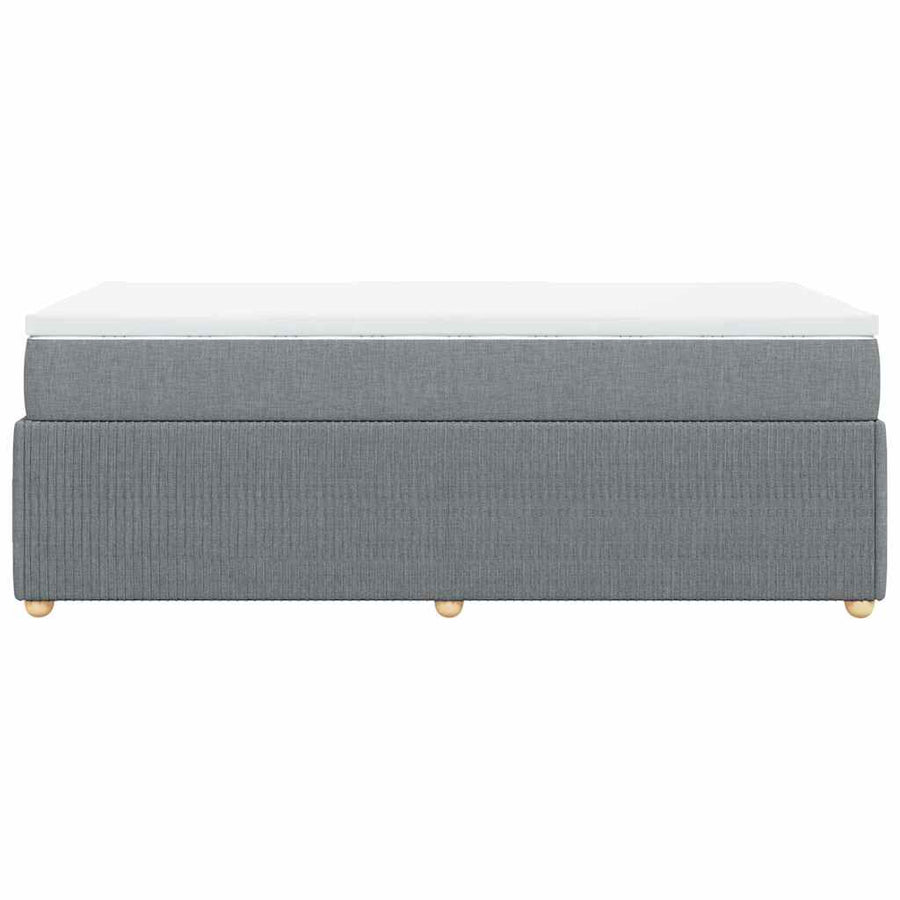 Box Spring Bed with Mattress Dark Grey King Single Fabric