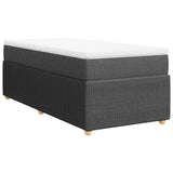 Box Spring Bed with Mattress Black King Single Fabric - Front View