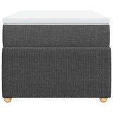 Box Spring Bed with Mattress Black King Single Fabric