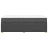 Box Spring Bed with Mattress Black King Single Fabric