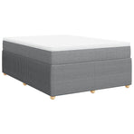 Box Spring Bed with Mattress Dark Grey Full Fabric