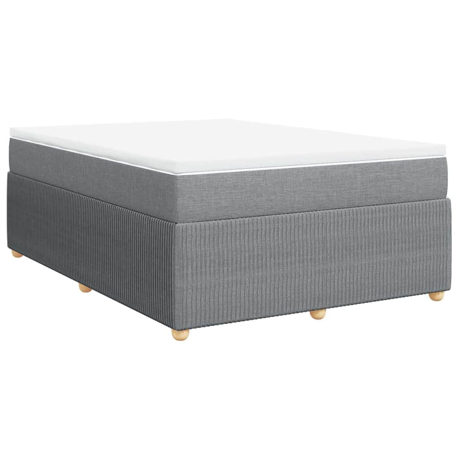 Box Spring Bed with Mattress Dark Grey Full Fabric