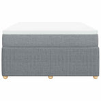 Box Spring Bed with Mattress Dark Grey Full Fabric