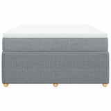 Box Spring Bed with Mattress Dark Grey Double Fabric - Top-Down View