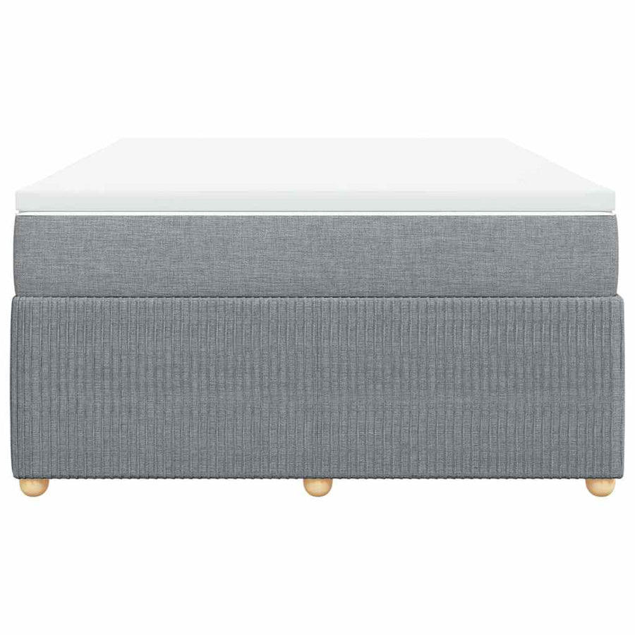 Box Spring Bed with Mattress Dark Grey Full Fabric
