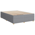 Box Spring Bed with Mattress Dark Grey Full Fabric