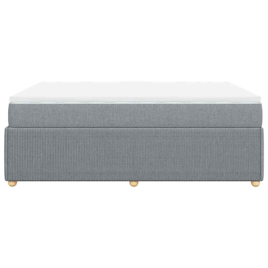 Box Spring Bed with Mattress Dark Grey Full Fabric