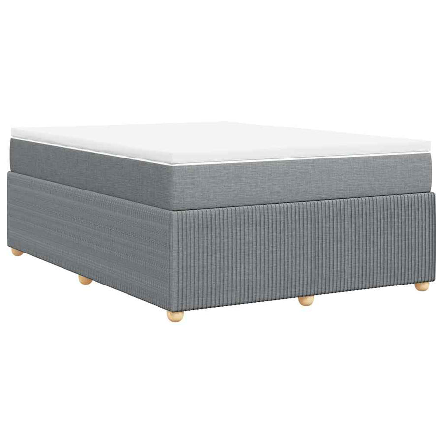 Box Spring Bed with Mattress Dark Grey Full Fabric
