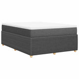 Box Spring Bed with Mattress Black Double Fabric - Extra Image