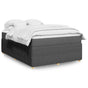 Box Spring Bed with Mattress Black Full Fabric