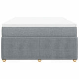 Box Spring Bed with Mattress Dark Grey Queen Fabric