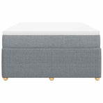 Box Spring Bed with Mattress Dark Grey Queen Fabric