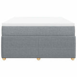 Box Spring Bed with Mattress Dark Grey Queen Fabric - Top-Down View