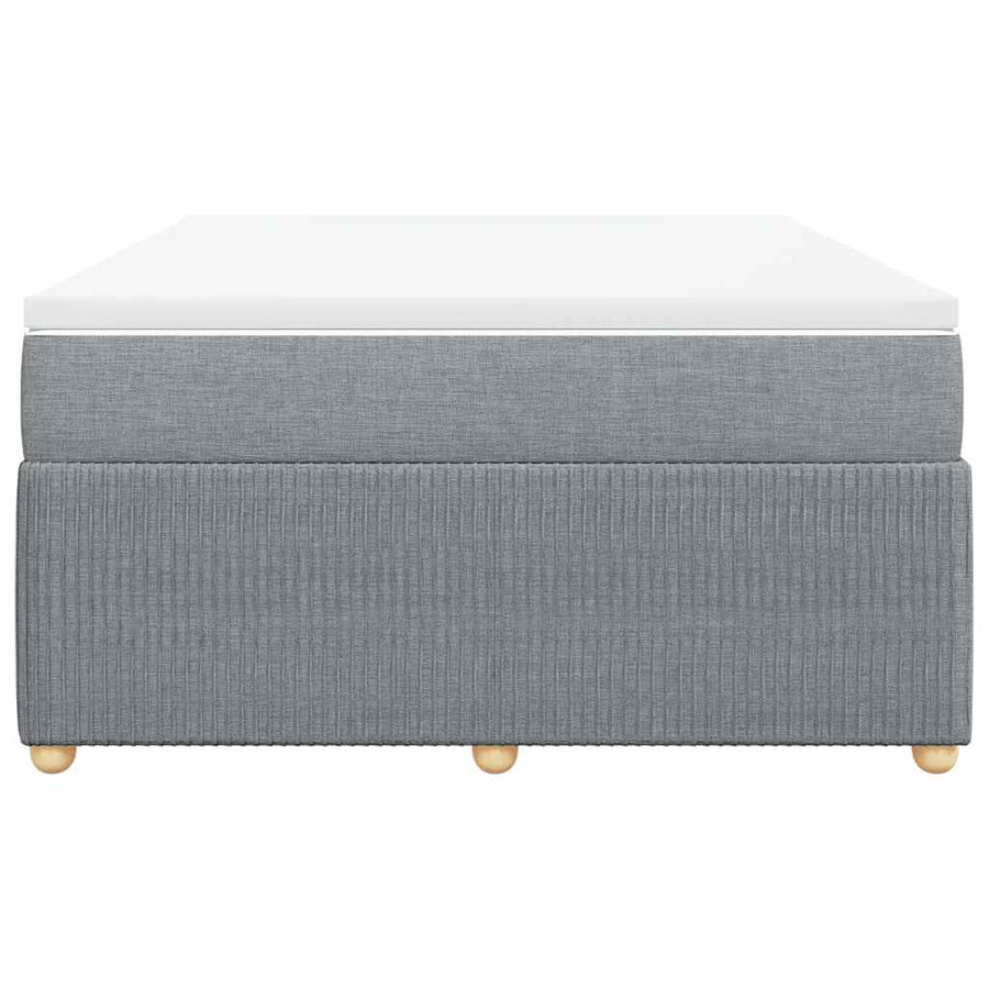 Box Spring Bed with Mattress Dark Grey Queen Fabric