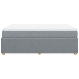 Box Spring Bed with Mattress Dark Grey Queen Fabric - Low Angle