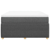 Box Spring Bed with Mattress Black Queen Fabric