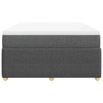 Box Spring Bed with Mattress Black Queen Fabric