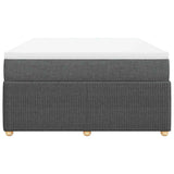 Box Spring Bed with Mattress Black Queen Fabric - Top-Down View