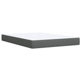 Box Spring Bed with Mattress Black Queen Fabric - Rear View