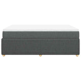 Box Spring Bed with Mattress Black Queen Fabric - Low Angle