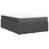 Box Spring Bed with Mattress Black Queen Fabric - Extra Image