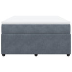 Box Spring Bed with Mattress Dark Grey Double Velvet