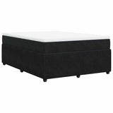 Box Spring Bed with Mattress Black Double Velvet - Extra Image