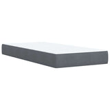 Box Spring Bed with Mattress Dark Grey King Single Velvet - Rear View