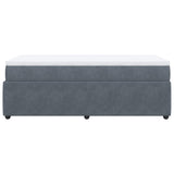 Box Spring Bed with Mattress Dark Grey King Single Velvet - Low Angle