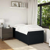 Box Spring Bed with Mattress Black King Single Velvet - Side View