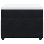 Box Spring Bed with Mattress Black King Single Velvet