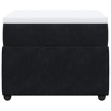 Box Spring Bed with Mattress Black King Single Velvet - Top-Down View