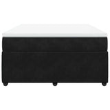 Box Spring Bed with Mattress Black Queen Velvet - Top-Down View