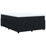Box Spring Bed with Mattress Black Queen Velvet - Extra Image