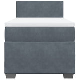 Box Spring Bed with Mattress Dark Grey King Single Fabric - Top-Down View