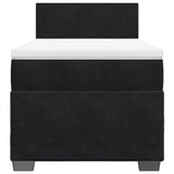 Box Spring Bed with Mattress Black King Single Fabric