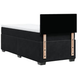 Box Spring Bed with Mattress Black King Single Fabric