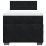 Box Spring Bed with Mattress Black King Single Fabric - Top-Down View
