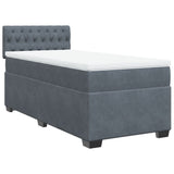 Box Spring Bed with Mattress Dark Grey King Single Fabric - Front View