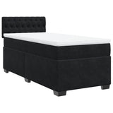 Box Spring Bed with Mattress Black King Single Fabric - Front View