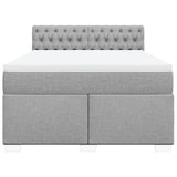 Box Spring Bed with Mattress Dark Grey Double Fabric - Top-Down View